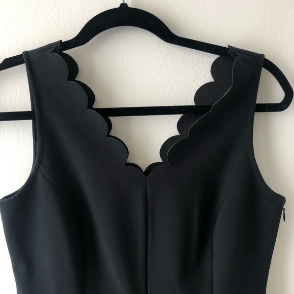 Banana Republic Black Scalloped Fit Flare Dress - Picture 5 of 11